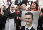 Demonstrationer. Der har været store protester mod den enerådende leder Bashar Assad, men i weekenden var der også en demonstration til støtte for ham. 