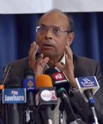 Magtmand. Moncef Marzouki er netop udnævnt som midlertidig præsident i Tunesien. 