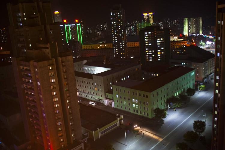 Nat i hovedstaden Pyongyang. 