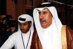 KRISEMØDE. Udenrigsminister Hamad Bin Jassim fotograferet ved ankomsten til topmødet i Den Arabiske Liga. 