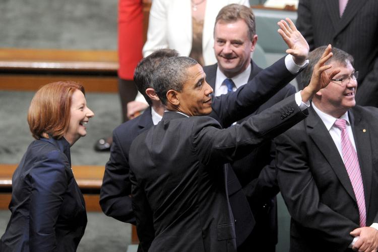 SAMARBEJDSPARTNER. USA's præsident Barack Obama besøgte i går det australske parlament. 