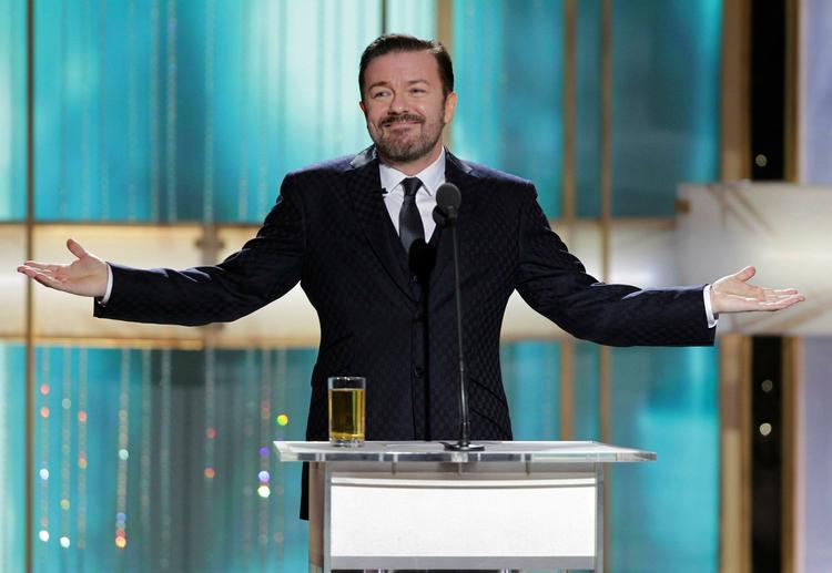Udskældt. De udenlandske filmkritikere i Hollywood må have en vis hang til masochisme , siden de nu inviterer Ricky Gervais tilbage. 