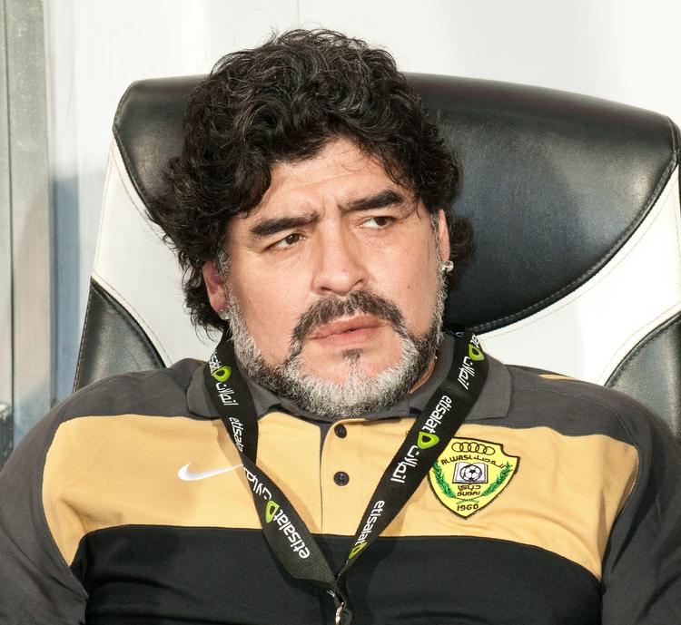 SORG. Inden han tog til Dubai fik Diego Maradona tatoveret en hilsen til sin mor. 