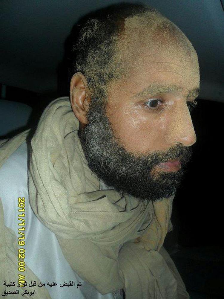 Fanget. Saif al-Islam Gaddafi bar præg af opholdet i ørkenen, da han blev taget til fange. 
