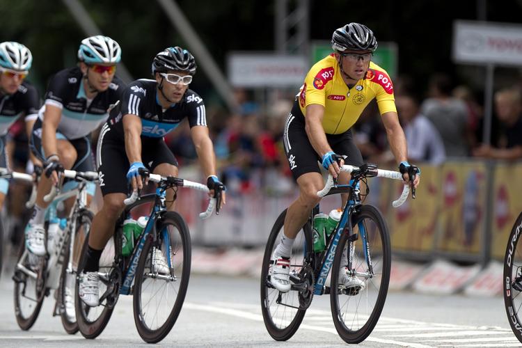 Gul. Simon Gerrans fra Team Sky vandt 2011-udgaven af den danske rundtur. 