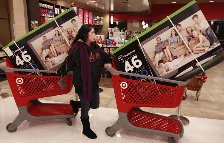 Shopping. Der blev købt stort ind på Black Friday, hvor julehandelsen i USA sparkes i gang. 