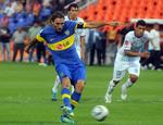 Mål. Rolando Schiavi scorede på straffespark for Boca mod Godoy. 