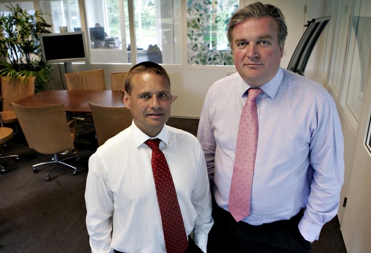 Direktøerne fra Saxobank i Gentofte, Kim Fournais (til venstre) og Lars Seier Christensen er blandt de rigeste danskere. 