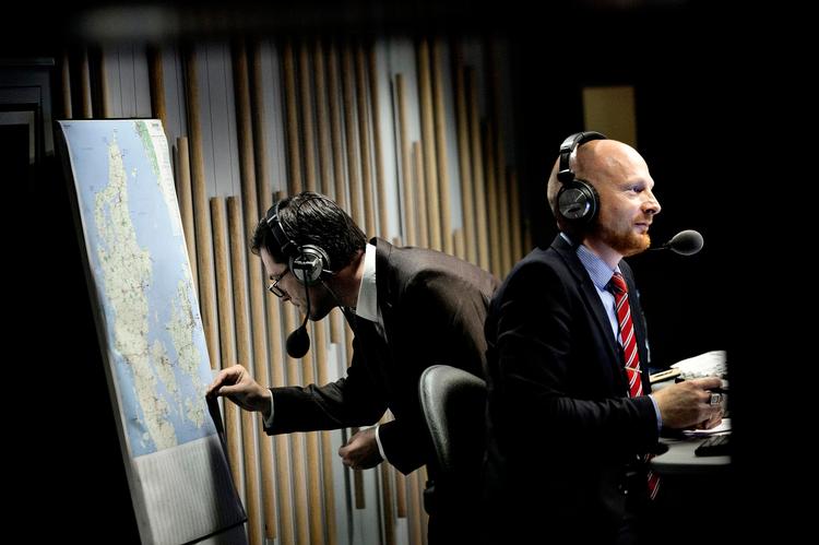 netsucces. Radio24syvs kanalchefer, Mads Brügger og Mikael Bertelsen, kan glæde sig over en stigende andel netlyttere. 