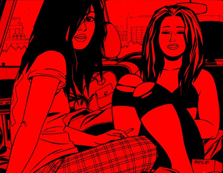 Gale tøser. Jaime Hernandez' serie 'Locas' om pigerne Maggie og Hopey skræver over hele den vestlige  tegneseries udvikling gennem 25 år.  Tegning: Jaime Hernandez 