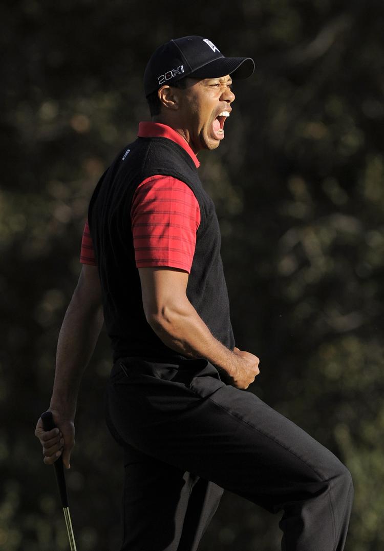 Yeaaaaah! Med søndagens sejr har Tiger Woods vundet 95 turneringssejre i sin karriere. 
