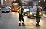 trafik. Nørreport station er spærret for gennemkørende trafik frem til foråret 2014 på grund af ombygning og renovering af stationen. Politiet forsøgte at løsne op for den tætte trafik. 