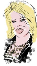 Comeback. Kim Wilde har siden sin tilbagetrækning fra musikken levet i landlig idyl som husmor og celeb-gartner. Nu er hun tilbage på scenen. Tegning: Mette Dreyer 