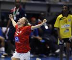 Jubel. Ann Grete Nørgaard jubler efter en scoring. 