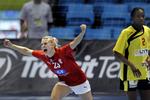 Træfsikker. Ann Grete Nørgaard  scorede på samtlige sine sy7v forsøg mod Angola. 