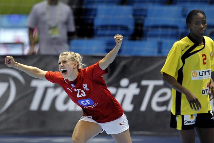 Træfsikker. Ann Grete Nørgaard  scorede på samtlige sine sy7v forsøg mod Angola. 
