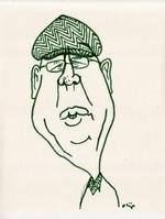 Rif Rif hurra. Politikens gave til Klaus Rifbjerg - lavet af hustegneren Philip Ytournel. Tegningen er lavet med børnetusch på skitsepapir og måler 30 x 20 cm. Tegning: Philip Ytournel 