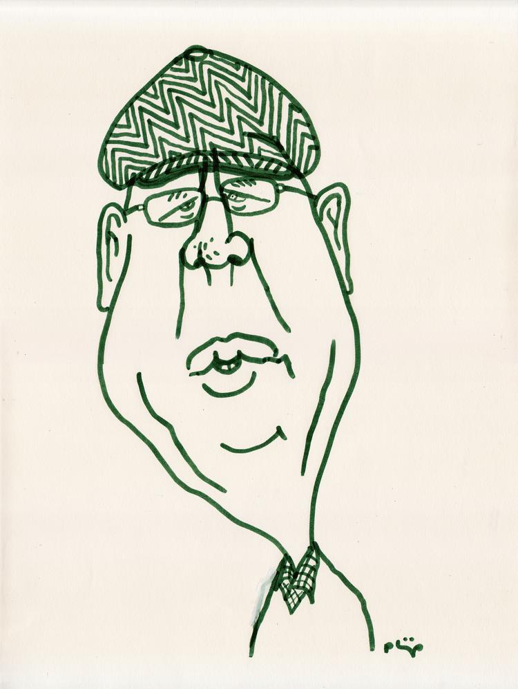 Rif Rif hurra. Politikens gave til Klaus Rifbjerg - lavet af hustegneren Philip Ytournel. Tegningen er lavet med børnetusch på skitsepapir og måler 30 x 20 cm. Tegning: Philip Ytournel 