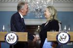 OFFICIELT. Villy Søvndal mødtes i dag med den amerikanske udenrigsminister Hillary Clinton. 