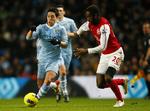 gensyn. Manchester Citys Samir Nasri (tv.) var oppe mod sine tidligere holdkammerater. 