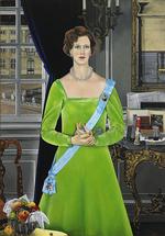 MARGRETHER. Det er utroligt, så forskelligt vores dronning kan tage sig ud. Og det skyldes ikke alene, at portrætterne af hende er blevet til gennem de seneste fire årtier, for fremadskridende alder er langtfra hele forklaringen. Dette er malet af Niels Strøbek. 