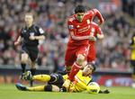 UDELUKKET: Trods sine to sager var Luis Suarez i mandags med hos Liverpool i 1-1-kampen mod Blackburn. 