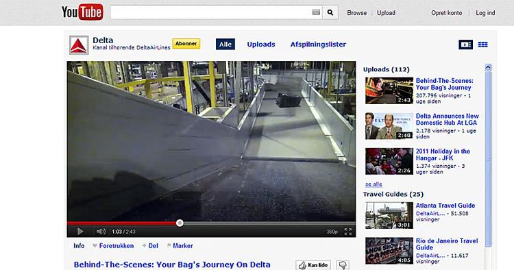 KUFFERTREJSE. Delta Air Lines står bag ny video, der følger en kufferts vej fra Atlanta til New York. 