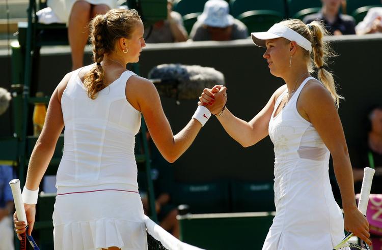 TILLYKKE. I 2010 vandt Petra Kvitova over Caroline Wozniacki i fjerde runde af Wimbledon. 