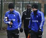 Træning. Brøndbyspillerne Dennis Rommedahl, Oke Akpoveta og Mike Jensen indledte forberedelserne til forårssæsonen i går. 