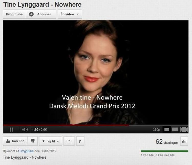 Online. DR undersøger, om sangen 'Nowhere' med sangerinde Tine Lynggaard i strid med reglerne har været offentliggjort på internettet før Melodi Grand Prix, der finder sted 21. januar. 