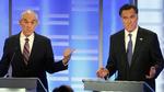 Hårdt. Ron Paul og Mitt Romney talte med store bogstaver. 