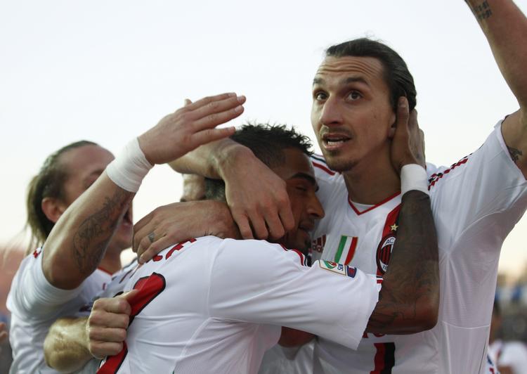 Mål. Zlatan Ibrahimovic (t.h.) scorede for 12. gang i Serie A i denne sæson. 