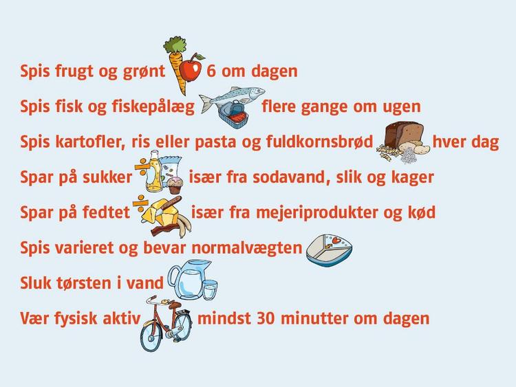 HUSK. De otte kostråd. Klik på billedet for at se dem i større version. 