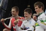 amatør. Som den eneste af medaljevinderne ved U23-rytternes VM i enkeltstart er Rasmus Quaade (tv.) forblevet amatør, mens de to australiere, verdensmesteren Luke Durbridge, (i midten) og Michael Hepburn, nu er professionelle. 