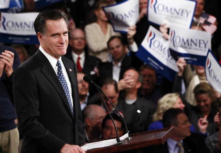 Sejrherre. Mitt Romney havde grund til at smile i aften. 
