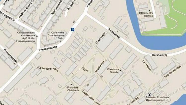 Angrebet på p-vagterne skete på Refshalevej, der går langs Christianias 'nordgrænse'. 