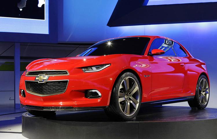 Den afrundede. Chevrolet Tru 140S Concept Coupe ser meget lav ud, men har plads til fire personer. Foto: Paul Sancya/AP 