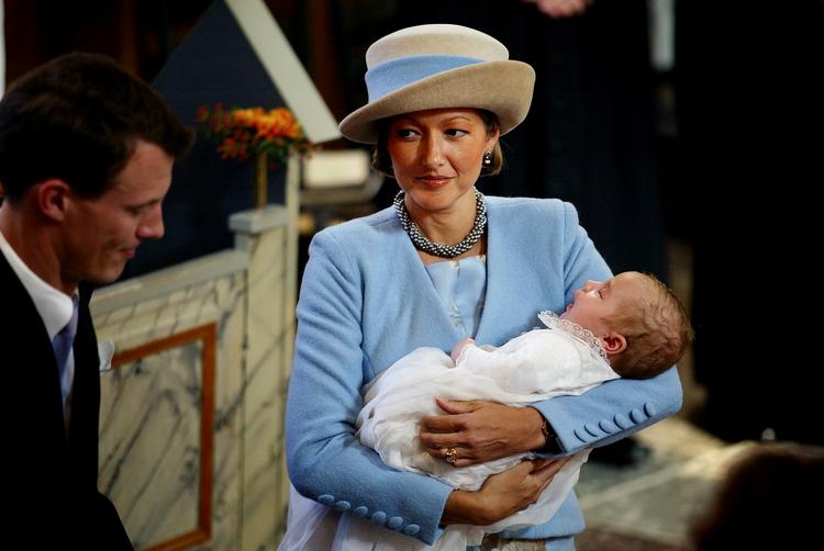 Prins Joachim og daværende prinsesse Alexandra med prins Felix. 