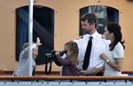 Prins Christian og prinsesse Isabella hygger sin ombord på Kongeskibet Dannebrog med kronprins Frederik og kronprinsesse Mary til flådens 500 års jubilæum. 