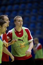 Plan. René Toft Hansen vil holde serberne nede på 22 scoringer - og det vil udløse dansk sejr, lyder vurderingen. 