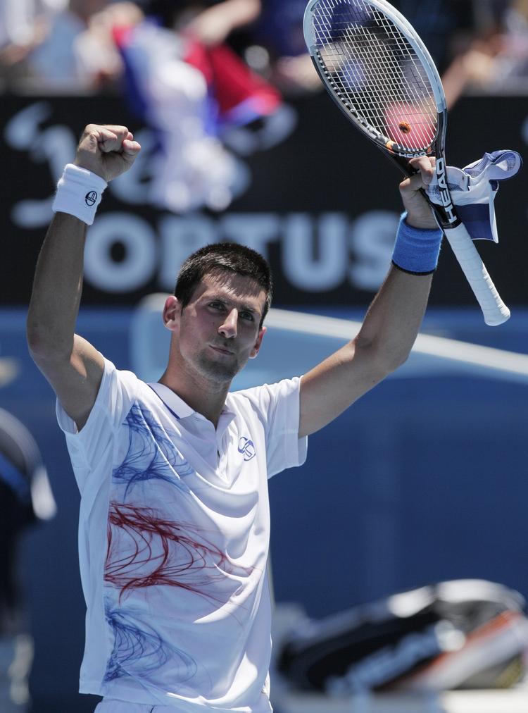 Suveræn. Novak Djokovic havde 22 rene vinderslag i det ensidige opgør mod italieneren Lorenzi. 