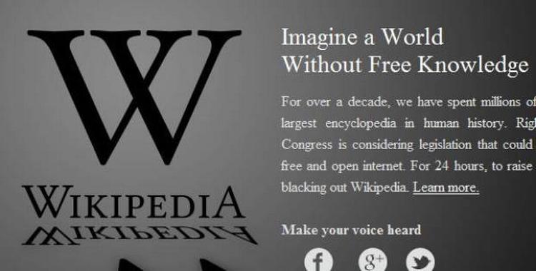 Net-leksikonnet Wikipedias engelsksprogede side er lukket i det kommende døgn i protest mod to amerikanske lovforslag, som lige nu behandles i kongressen. Wikipedias danske sider er stadigt åbne. 
