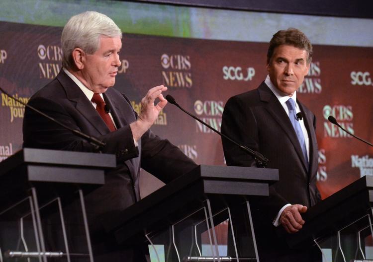 Støtte. »Jeg forlader denne vej og tager hjem til Texas, og jeg gør det med stolthed«, sagde Rick Perry da han på et pressemøde trak sig ud af valgkampen og gav son støtte til Newt Gingrich. (Arkivfoto)I willleave the tral and return home to texasa dn i will do so with pride 