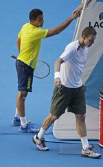 Videre. Berdych (t.h.) får næppe publikum med sig i kvartfinalen mod Rafael Nadal. 