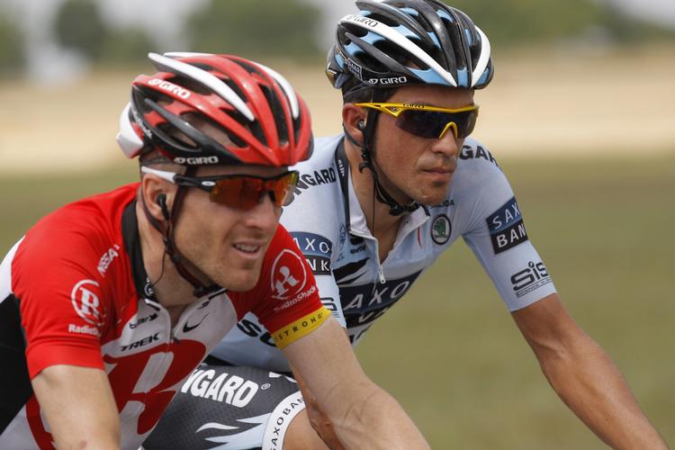 Slået. Levi Leipheimer (t.v.) var Contadors overmand. 
