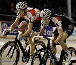 Kapløb. Marc Hester (med nr. 9) i kamp med Michael Mørkøv ved det københavnske seksdagesløb i Ballerup sidste år. 