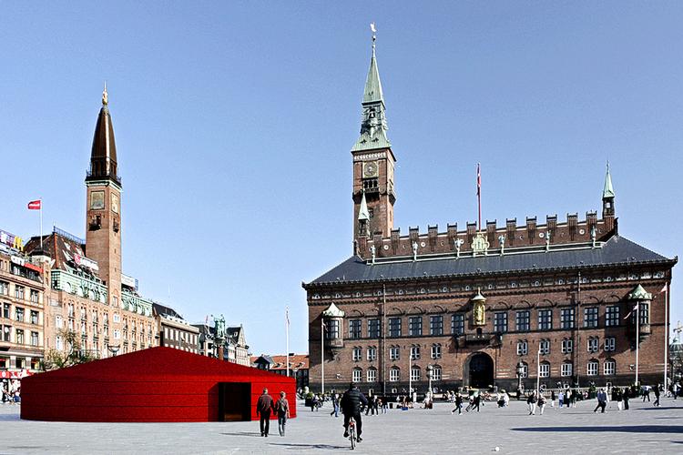 postjakketelt. Nu foreslår arkitekt Christoffer Harlang et cirkelrundt telt, som man kender dem fra Mongoliets stepper. Computerrendering og visualisering: Caspar Wissing 