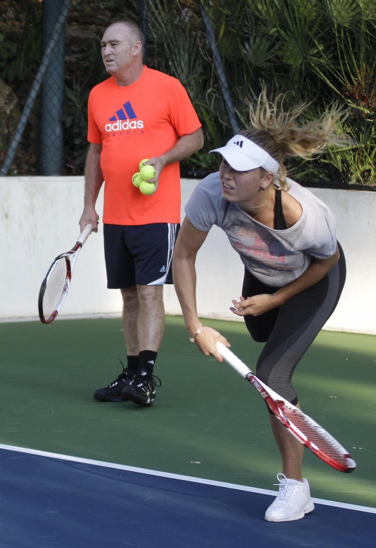 KORTVARIGT. En enkelt grandslam-turnering varede samarbejdet mellem Ricardo Sanchez og Caroline Wozniacki. 