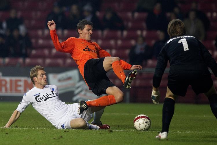 lejesvend. 6. november spillede Martin Bergvold (tv.) i sin seneste af i alt 111 FCK-kampe mod netop Lyngby, som han skal repræsentere i forårssæsonen. 
