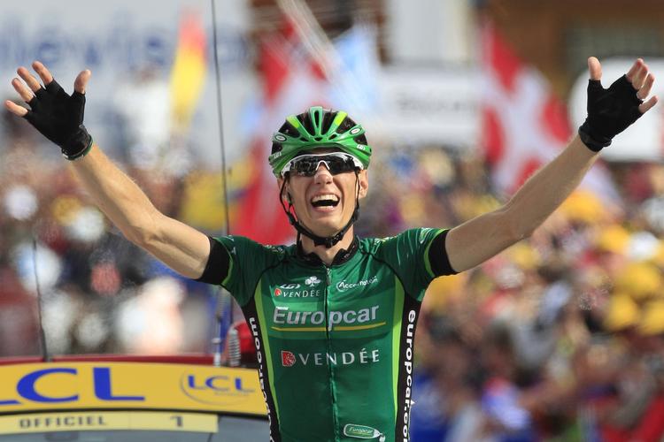 Sejr. Pierre Rolland tilkæmpede sig sejren på den 152 km lange 3. etape i det sydfranske Etoile de Bessèges. 